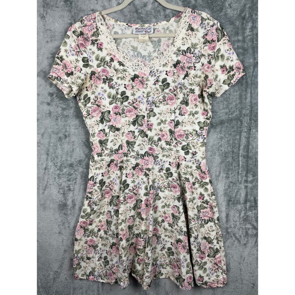 Vintage Dress Size 7/8‎ Crochet Trim Country Romance Floral Cottagecore Prairie